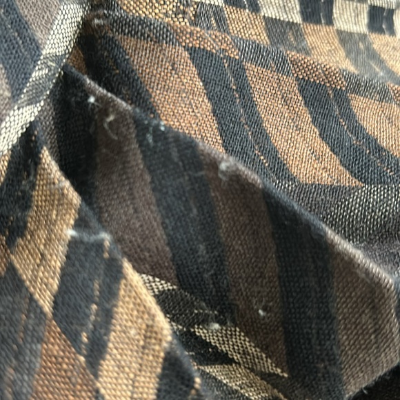 Irving Samuel Vintage Chevron Patterned Wool, Black and Brown Midi Skirt - Picture 14 of 16